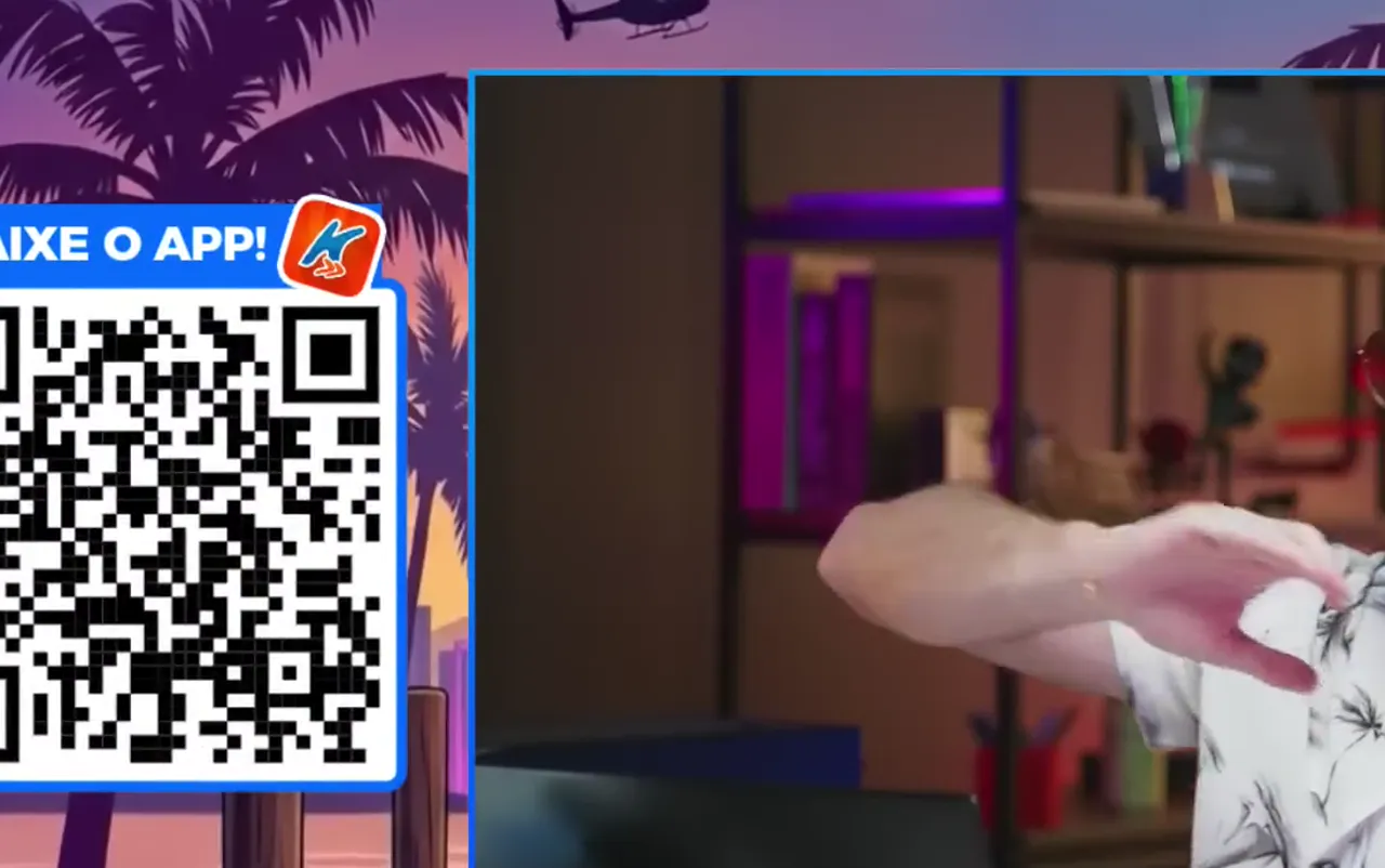 QR code do app na tela da live KaBuM!